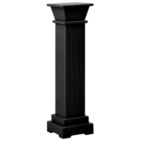 Suport Plante Stâlp Pătrat Negru MDF 17x17x66 cm 2