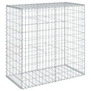 Coș Gabion cu Capac Argintiu 100x50x100 cm - Fier Galvanizat 2