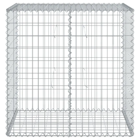 Coș Gabion cu Capac Argintiu 100x50x100 cm - Fier Galvanizat