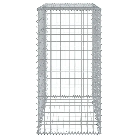 Coș Gabion cu Capac Argintiu 100x50x100 cm - Fier Galvanizat