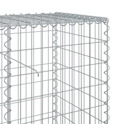 Coș Gabion cu Capac Argintiu 100x50x100 cm - Fier Galvanizat