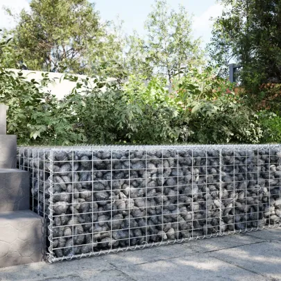 Coș Gabion cu Capac - Fier Galvanizat 100x100x50 cm