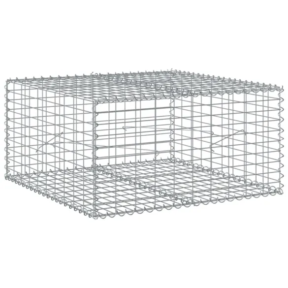 Coș Gabion cu Capac - Fier Galvanizat 100x100x50 cm