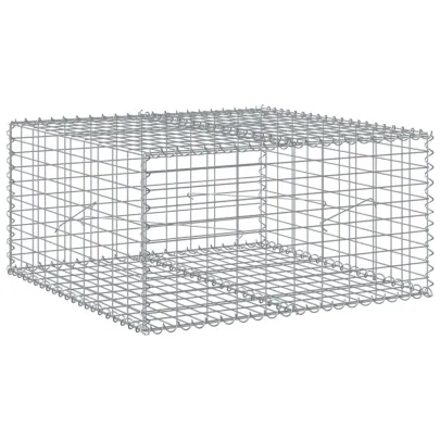 Coș Gabion cu Capac - Fier Galvanizat 100x100x50 cm