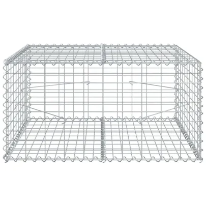 Coș Gabion cu Capac - Fier Galvanizat 100x100x50 cm