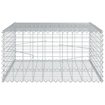 Coș Gabion cu Capac - Fier Galvanizat 100x100x50 cm
