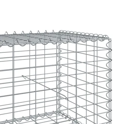 Coș Gabion cu Capac - Fier Galvanizat 100x100x50 cm