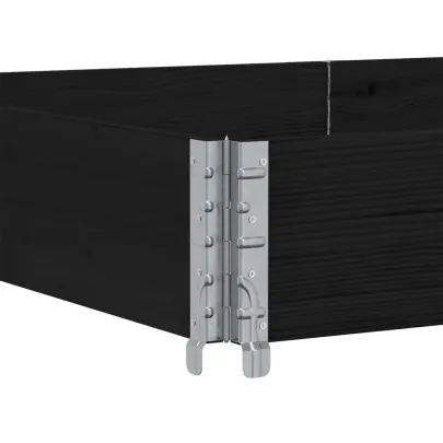 Jardinieră Grădină Lemn Masiv Pin - Negru 150x100 cm