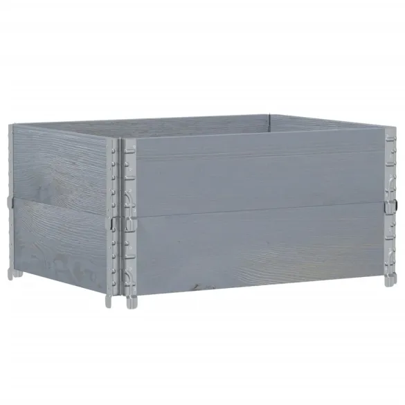 Jardinieră Grădină Lemn Masiv Pin - Gri 80x60 cm