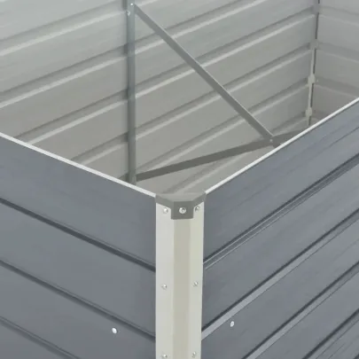 Pat înalt straturi grădină - oțel galvanizat gri