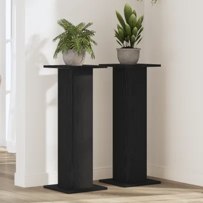 Suport Plante Stejar Negru 80cm - 2 bucăți | vidaXL