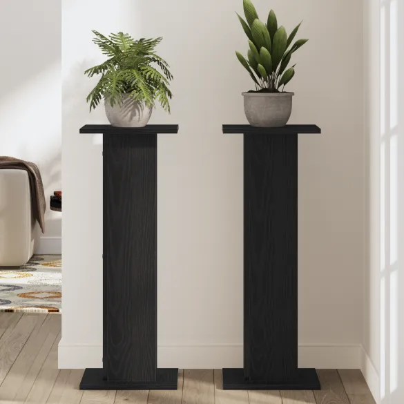 Suport Plante Stejar Negru 80cm - 2 bucăți | vidaXL