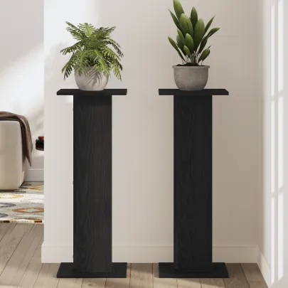 Suport Plante Stejar Negru 80cm - 2 bucăți | vidaXL