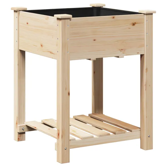 Jardiniere cu Raft din Lemn Masiv de Pin - Livrare Gratuita