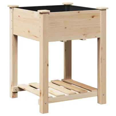 Jardiniere cu Raft din Lemn Masiv de Pin - Livrare Gratuita