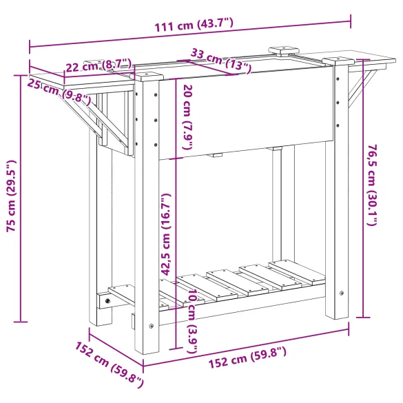Jardiniere cu Rafturi Lemn Masiv - Interior/Exterior