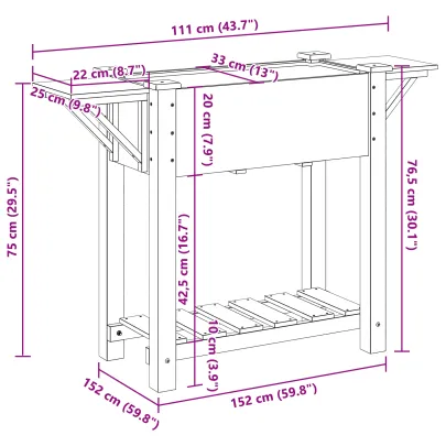 Jardiniere cu Rafturi Lemn Masiv - Interior/Exterior
