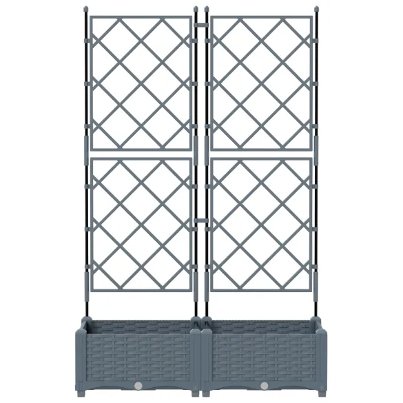 Ghiveci cu Spalier pentru Grădină - Gri Deschis 80x40x125.5 cm