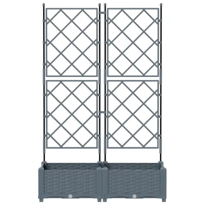 Ghiveci cu Spalier pentru Grădină - Gri Deschis 80x40x125.5 cm