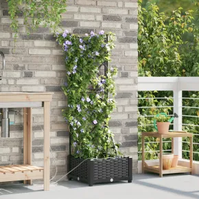 Jardiniere cu Sistem Irigare Automat - Negru | Livrare Gratuita