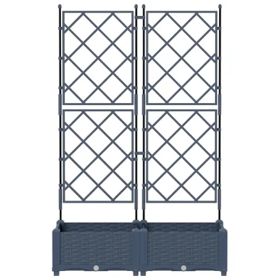 Ghiveci Grădină cu Trellis Gri - Plantare Verticală