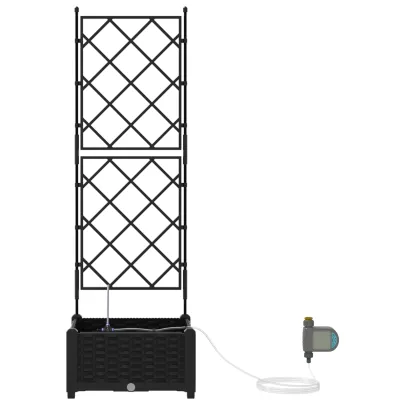 Jardiniere cu Sistem Irigare Automat - Negru | Livrare Gratuita