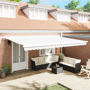 Material marchiză 5x3 m Alb - Ușor de montat | vidaXL