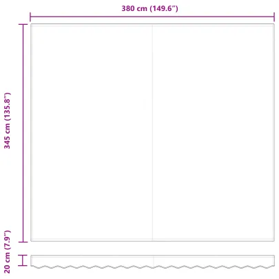 Marchiză Exterior 4x3.5 m Gri Deschis - vidaXL