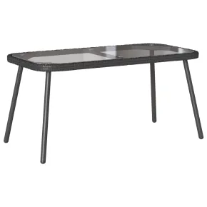 Masă de Cafea Poliratan Negru 90x45x42 cm - Interior/Exterior 2