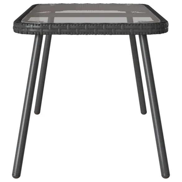 Masă de Cafea Poliratan Negru 90x45x42 cm - Interior/Exterior