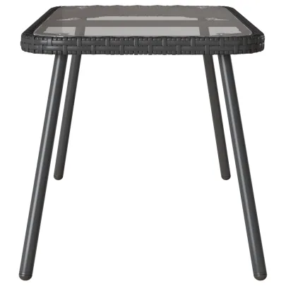 Masă de Cafea Poliratan Negru 90x45x42 cm - Interior/Exterior