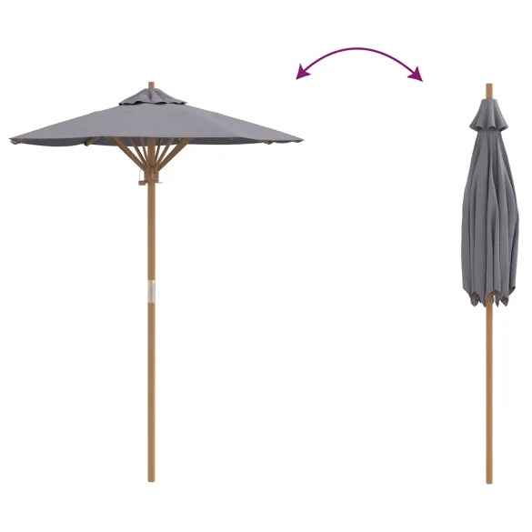 Parasol Bambus Gri 150x210 cm - Livrare Gratuită