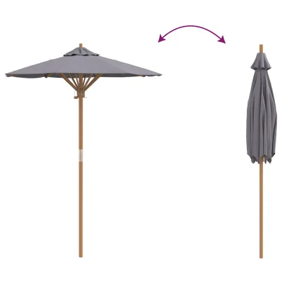 Parasol Bambus Gri 150x210 cm - Livrare Gratuită