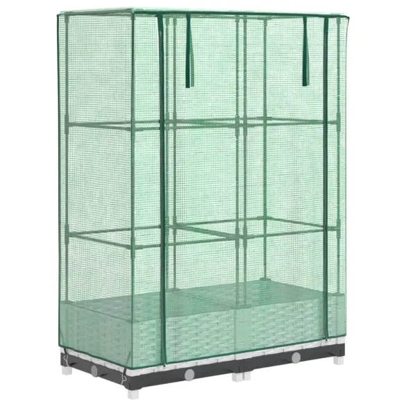 Strat Înălțat cu Seră Ratan - Cultivă Legume și Ierburi