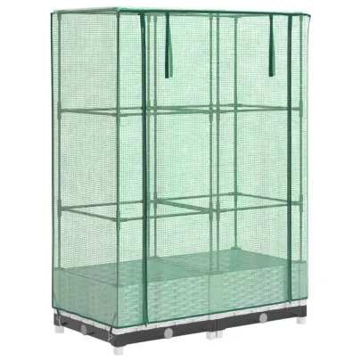 Strat Înălțat cu Seră Ratan - Cultivă Legume și Ierburi