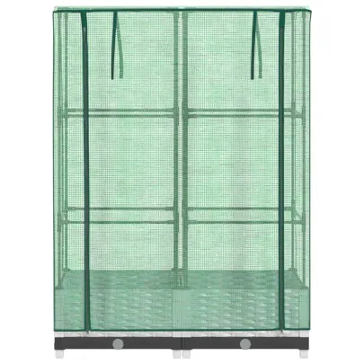 Strat Înălțat cu Seră Ratan - Cultivă Legume și Ierburi