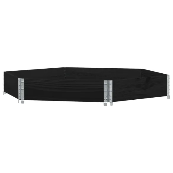 Strat Înălțat Hexagonal din Lemn Masiv de Pin - 160x160 cm