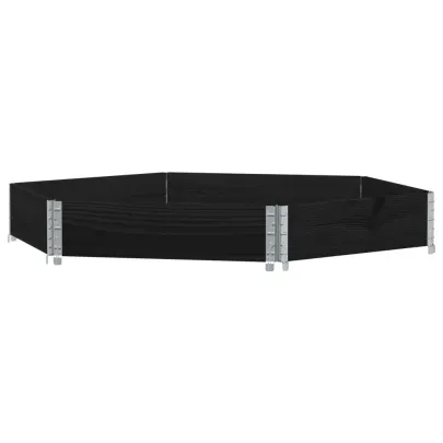 Strat Înălțat Hexagonal din Lemn Masiv de Pin - 160x160 cm