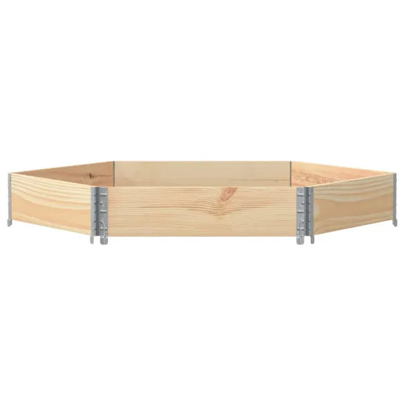 Strat Înălțat Hexagonal din Lemn Masiv de Pin - 160x160 cm