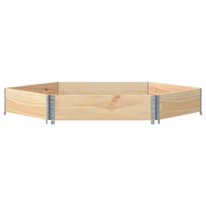 Strat Înălțat Hexagonal din Lemn Masiv de Pin - 160x160 cm
