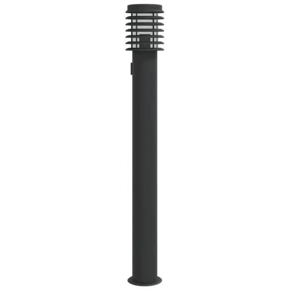 Lampă Exterioară cu Priză, Oțel Inox, Negru, 110 cm