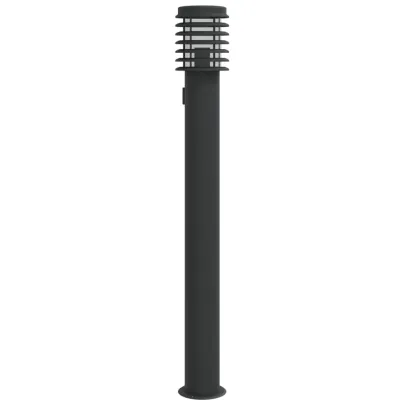 Lampă Exterioară cu Priză, Oțel Inox, Negru, 110 cm