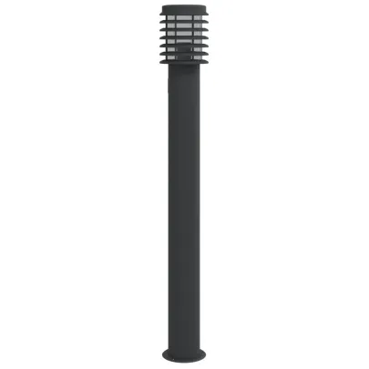 Lampă Exterioară cu Priză, Oțel Inox, Negru, 110 cm