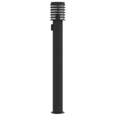 Lampă Exterioară cu Priză, Oțel Inox, Negru, 110 cm