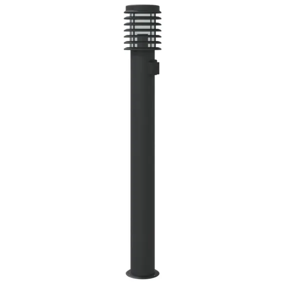 Lampă Exterioară cu Priză, Oțel Inox, Negru, 110 cm