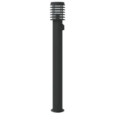 Lampă Exterioară cu Priză, Oțel Inox, Negru, 110 cm