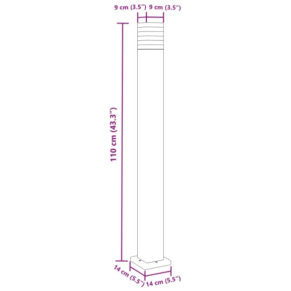 Lampă de podea exterior IP44, aluminiu negru - 110 cm Lampă de podea exterior IP44, aluminiu negru - 110 cm