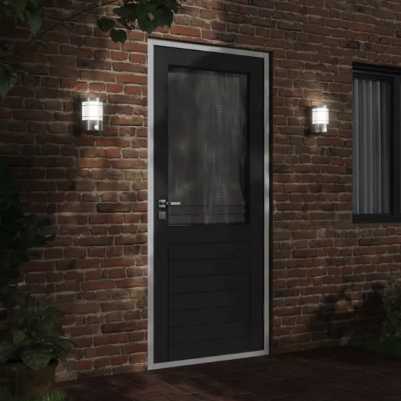 Lămpi Exterior cu Senzor Mișcare 2 buc - Oțel Inox IP44