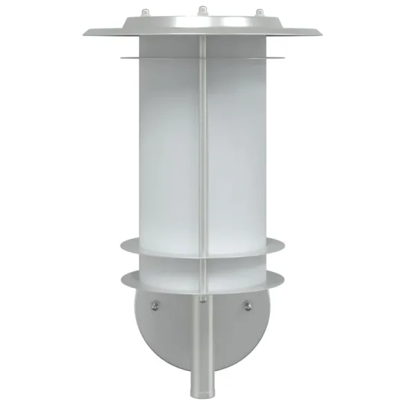 Lămpi de Perete Exterior 2 buc - Argintiu, Oțel Inox | Livrare Gratuită