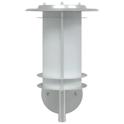 Lămpi de Perete Exterior 2 buc - Argintiu, Oțel Inox | Livrare Gratuită